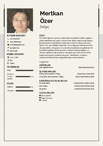 Dalgıç CV Örnekleri cv indir